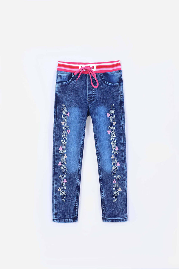 Girls Fancy Denim Pant