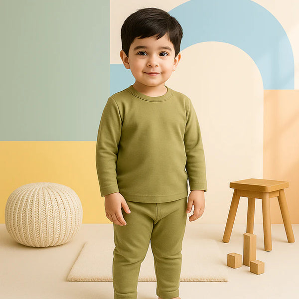Boys/Girls Light Green Cotton Inner Body Suit (6 Months to 8 Years)