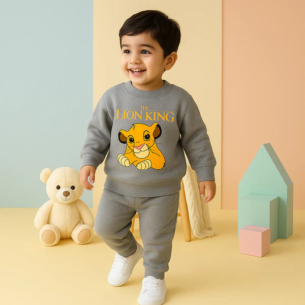 Boys Lion King Printed Fleece Tracksuit (1-4)Y
