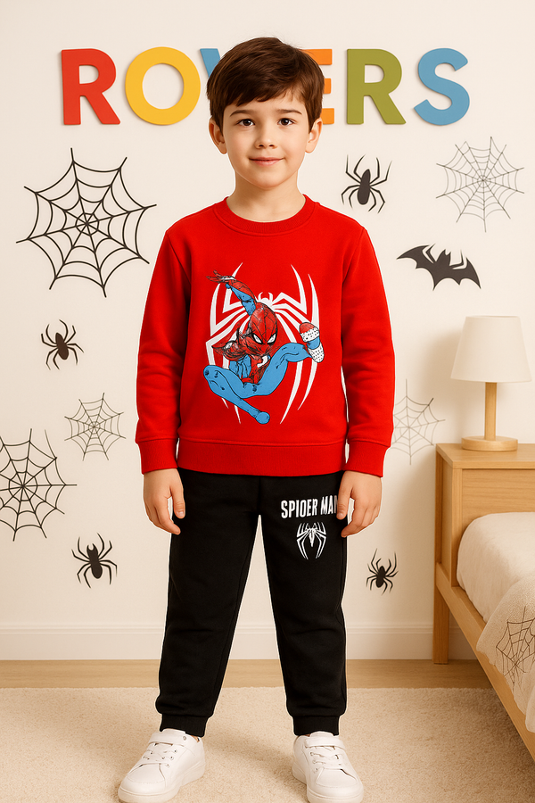 Boys Spider Printed Fleece Track suit (1-10)Y