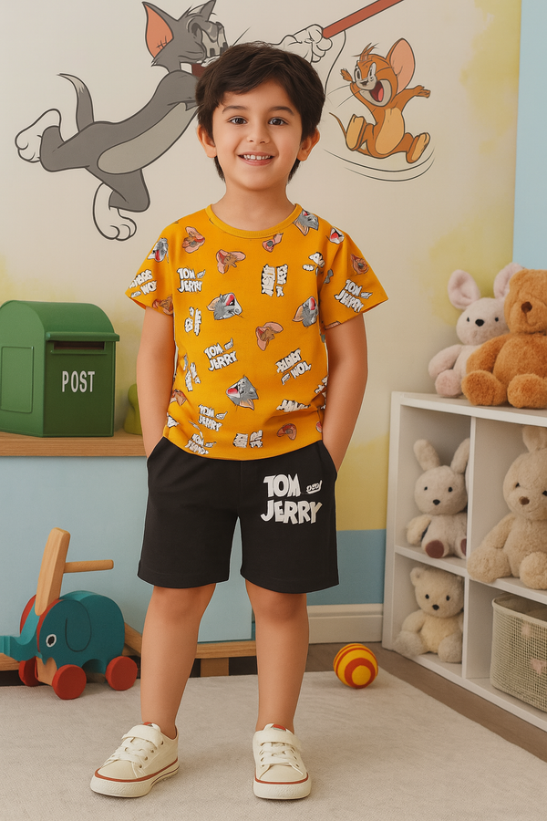 Tom & Jerry Printed Kids Summer Outfit – 2-Piece Set