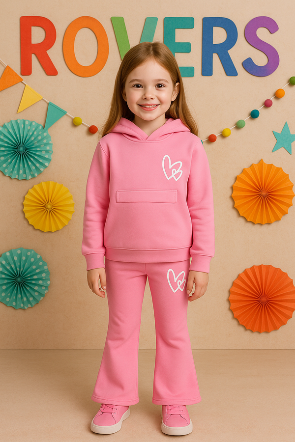 Premium Quality "Double Heart" Printed Fleece Pull-Over Suit