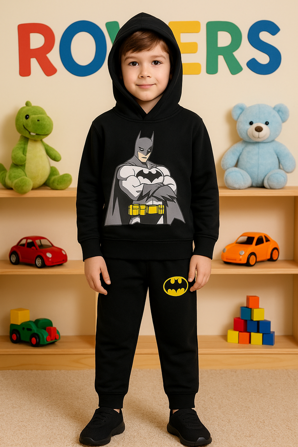 Premium Quality "Batman" Printed Fleece Pull-Over Suit
