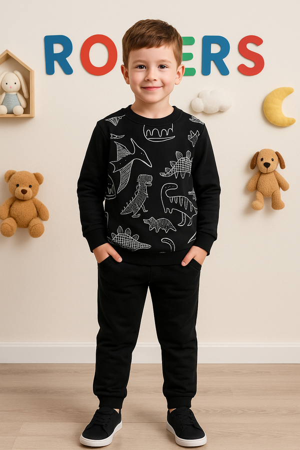 Boys Dino Printed Fleece Track suit (1-10)Y