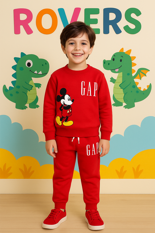 Premium Quality "Mickey GAP" Printed Fleece Sweat Suit
