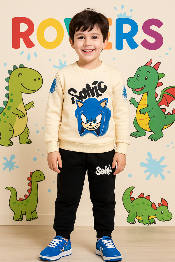 Premium Quality "Sonic" Printed Fleece Sweat Suit