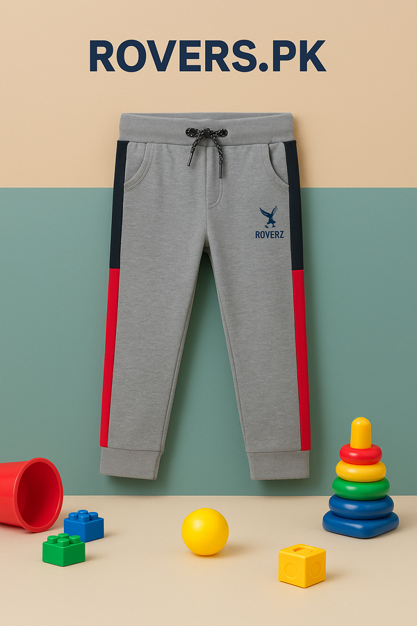 Boys/Girls Grey Side Panel Jersy Trouser (1-12)Y