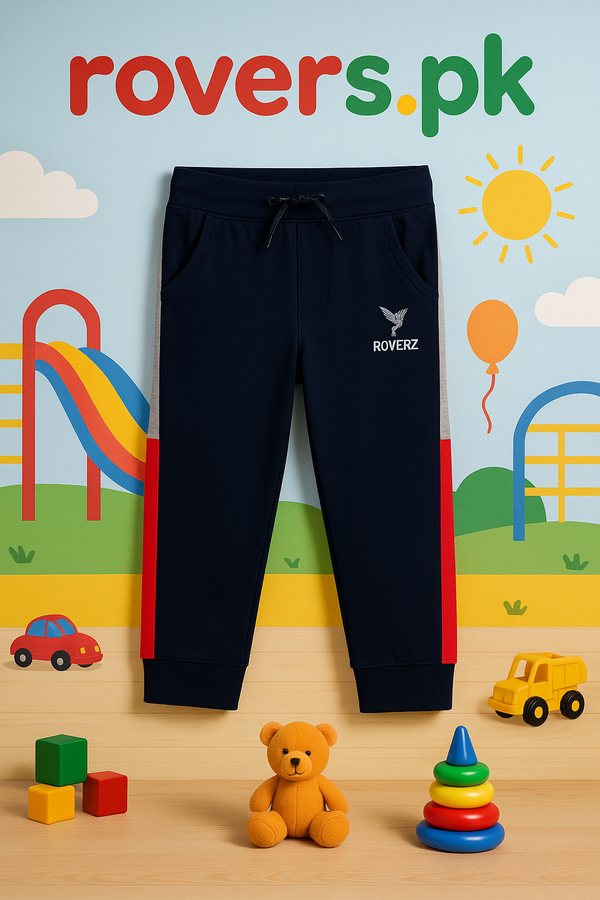 Boys/Girls Navy Side Panel Jersy Trouser (1-12)Y