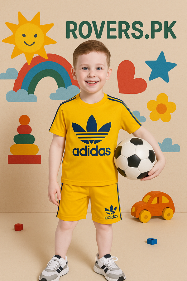 Kids' Adidas Yellow Sports Set ??Polyester Activewear (1-10)Y