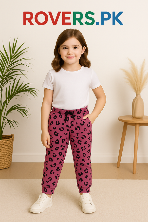 Girls Printed Fleece Jogger Trouser