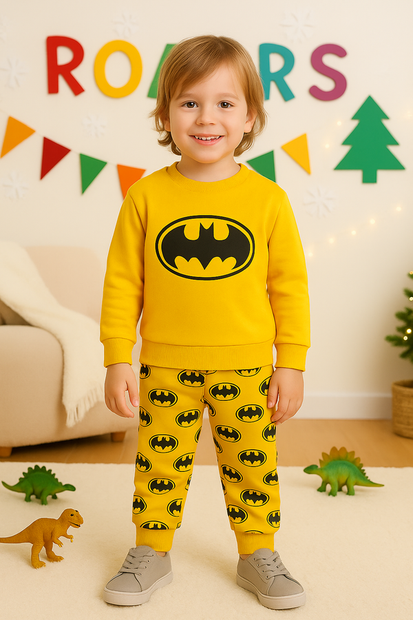 Boys Full-Body Batman Printed Fleece Tracksuit (1-10)Y