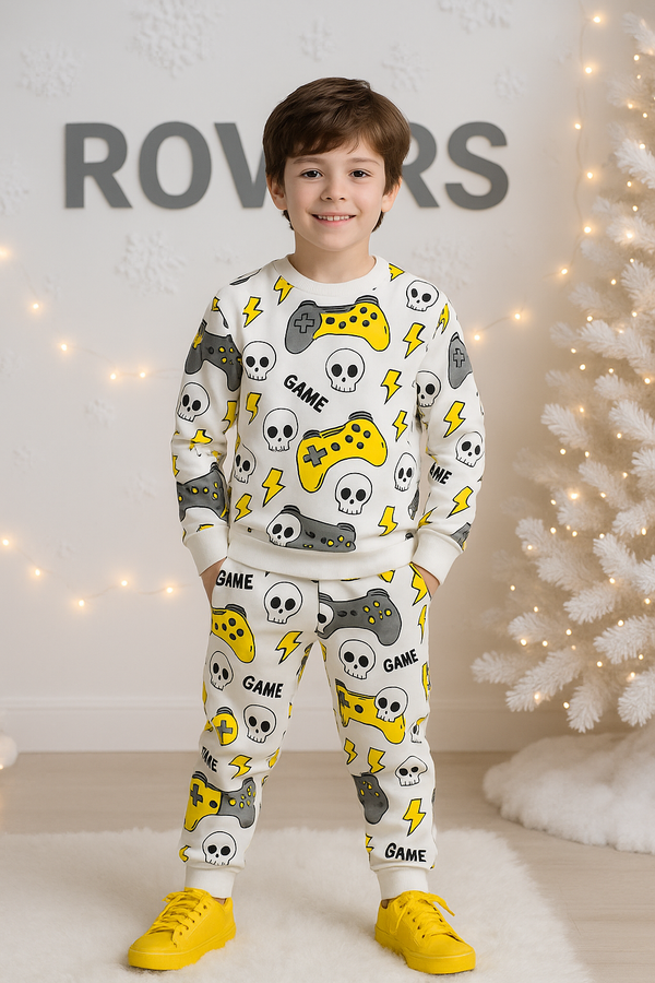 Boys Full-Body Game Printed Fleece Tracksuit (1-10)Y