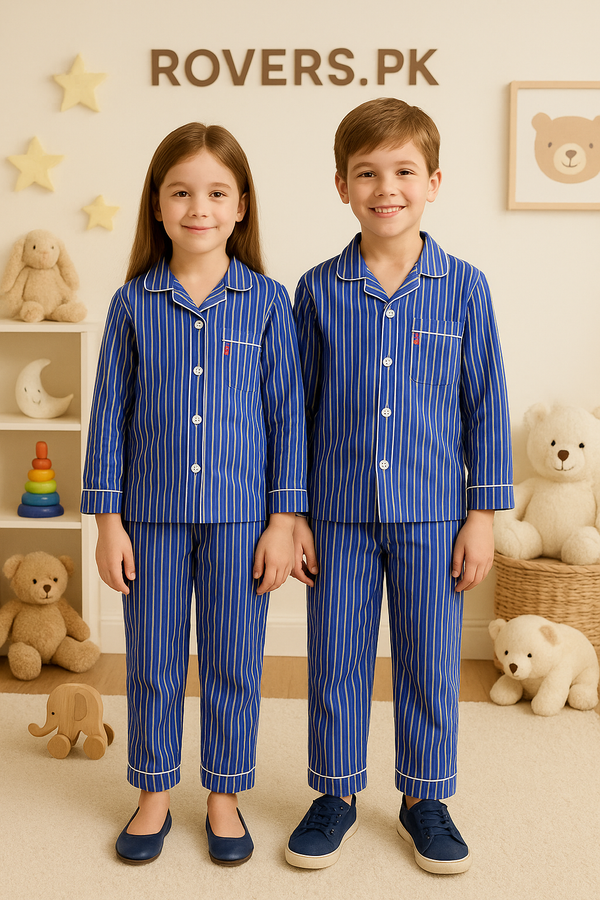 Boys/Girls Blue Cotton Night Suit (1-13)Y