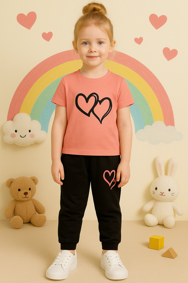 Girls printed Summer Tracksuit Trouser & Shirt